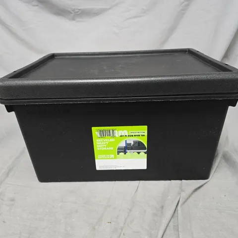 16L BLACK STORAGE BOX WITH LID – RECYCLED HEAVY DUTY