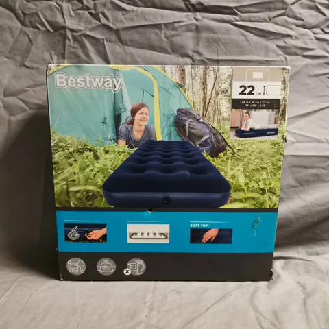 BESTWAY CAMPING AIR MATTRESS – BLUE, 22 CM THICK (BOXED)