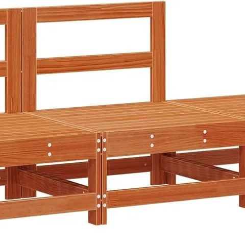 BOXED VIDAXL SECTIONAL SOFA UNITS 3 PIECE WAX BROWN SOLID PINE WOOD, GARDEN AND TERRACE, CONTEMPORARY MODULAR SOFA, RECTANGULAR OUTDOOR SECTIONALS, PINE SEATING, LOUNGE FURNITURE ARRANGEMENT
