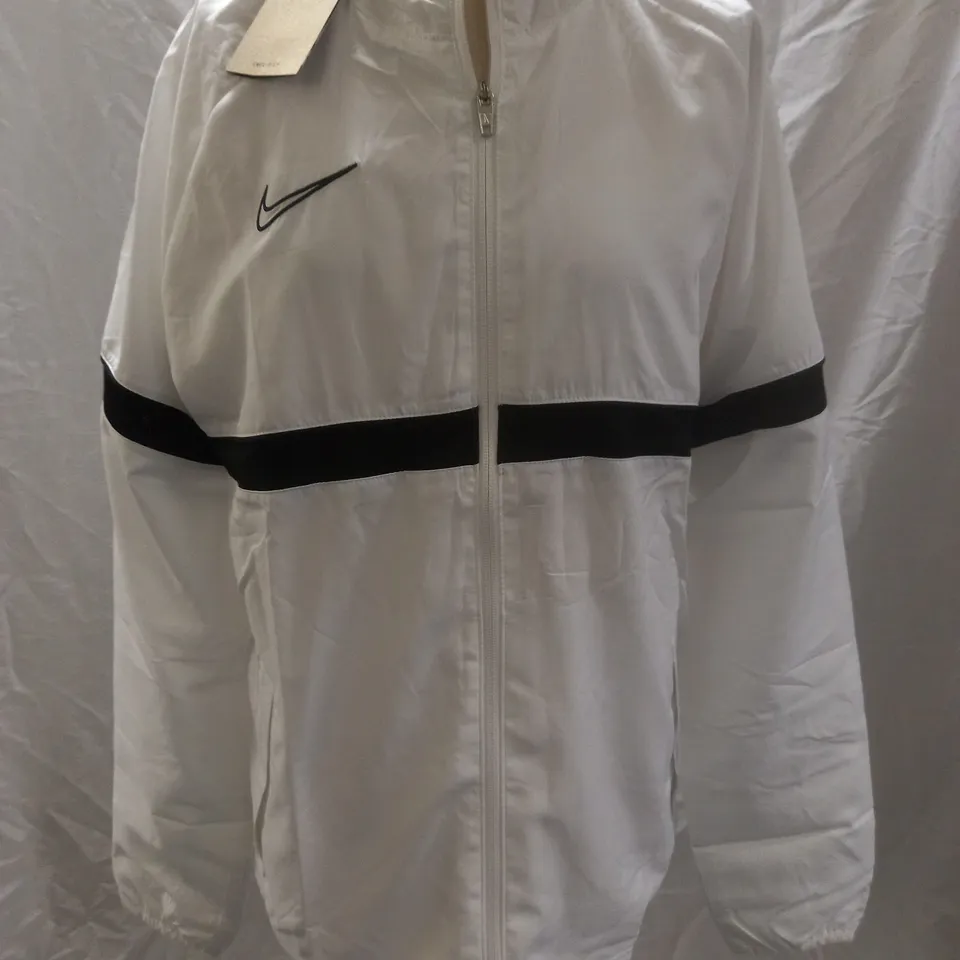 NIKE DRI-FIT TRACKSUIT JACKET, WHITE - SIZE L