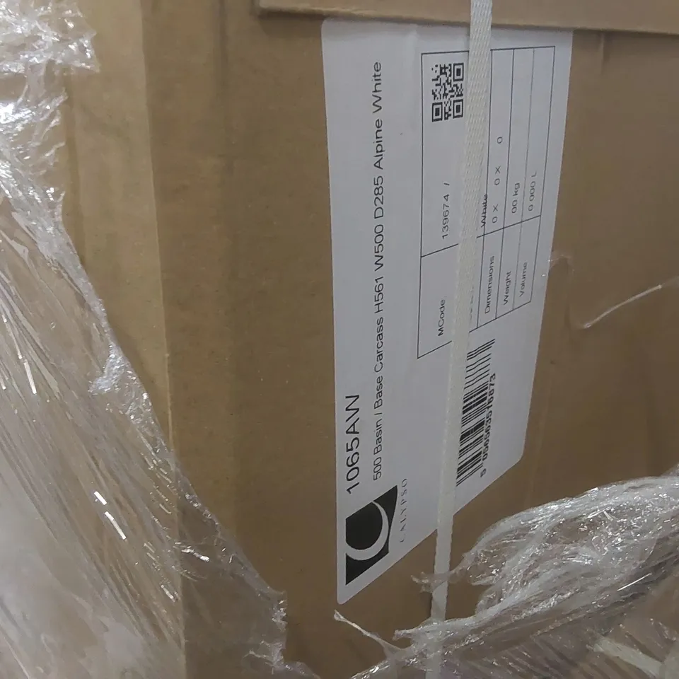 PALLET CONTAINING A LARGE QUANTITY OF ASSORTED BATHROOM FURNITURE PARTS INCLUDING: CALYPSO BASE CARCASSES ECT