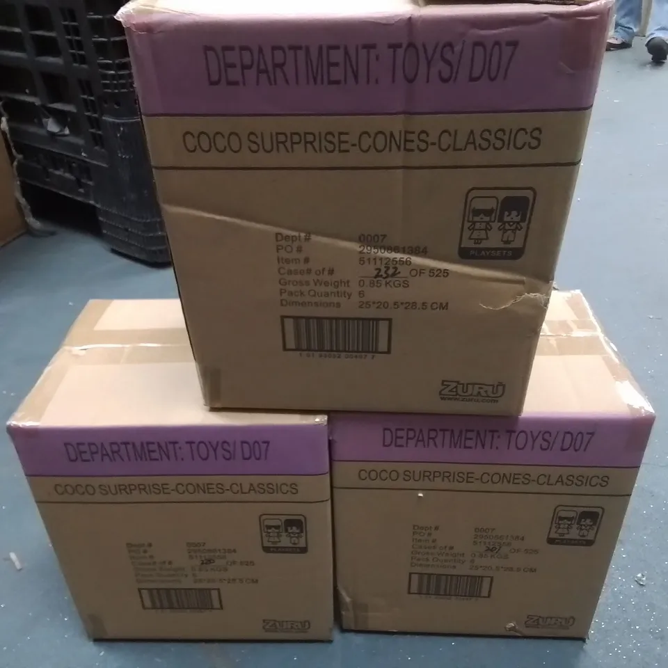 LOT OF 3 BRAND NEW 6-PACKS OF COCO SURPRISE CONE CLASSICS 