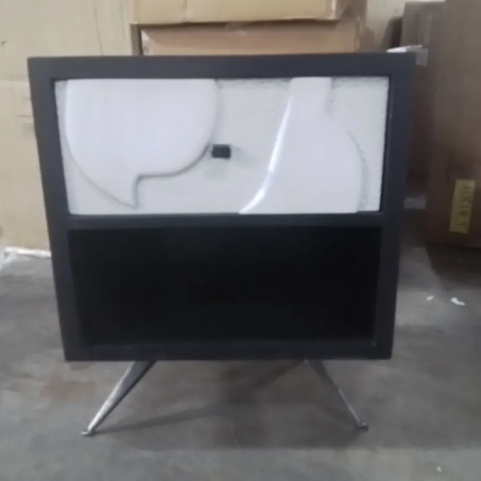 BEDSIDE TABLE BLACK AND WHITE