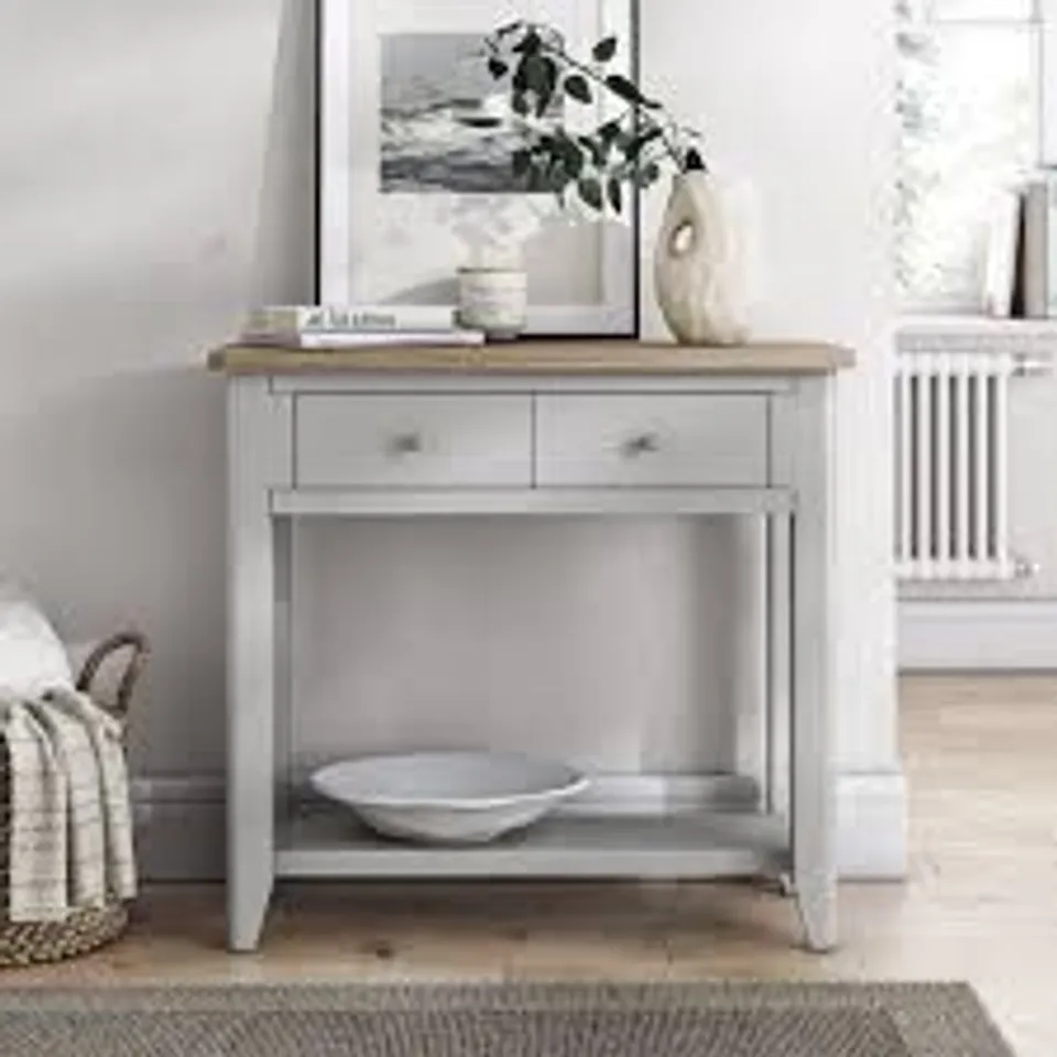 BOXED DUNELM BROMLEY II CONSOLE TABLE - GREY (1 BOX)