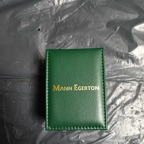 MANN EGERTON CHRONOGRAPH WRISTWATCH โ ROSE GOLD-TONE CASE, BLACK STRAP (BOXED)