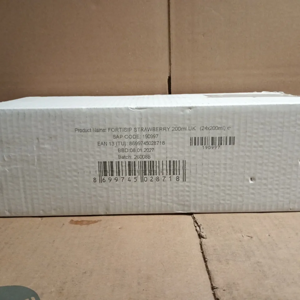BOXED NUTRICIA FORTISIP DRINK MULTIPACK (24 X 200ML CARTONS) - STRAWBERRY FLAVOUR