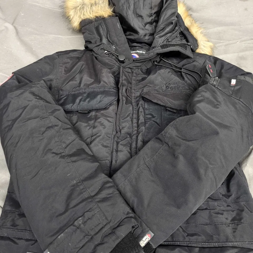 CANADIAN PEAK PARKA JACKET WITH FAUX FUR HOOD – UK 14 