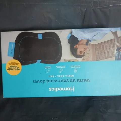 HOMEDICS MASSAGE PILLOW – BLACK WITH BLUE ACCENTS (BOXED)