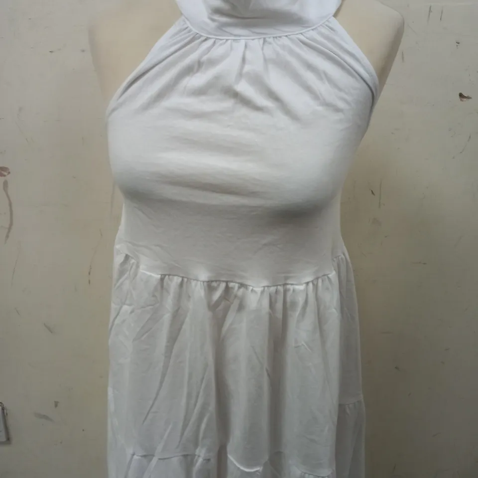 MANGO TIERED CENTRAL STRAP DRESS IN WHITE - XS