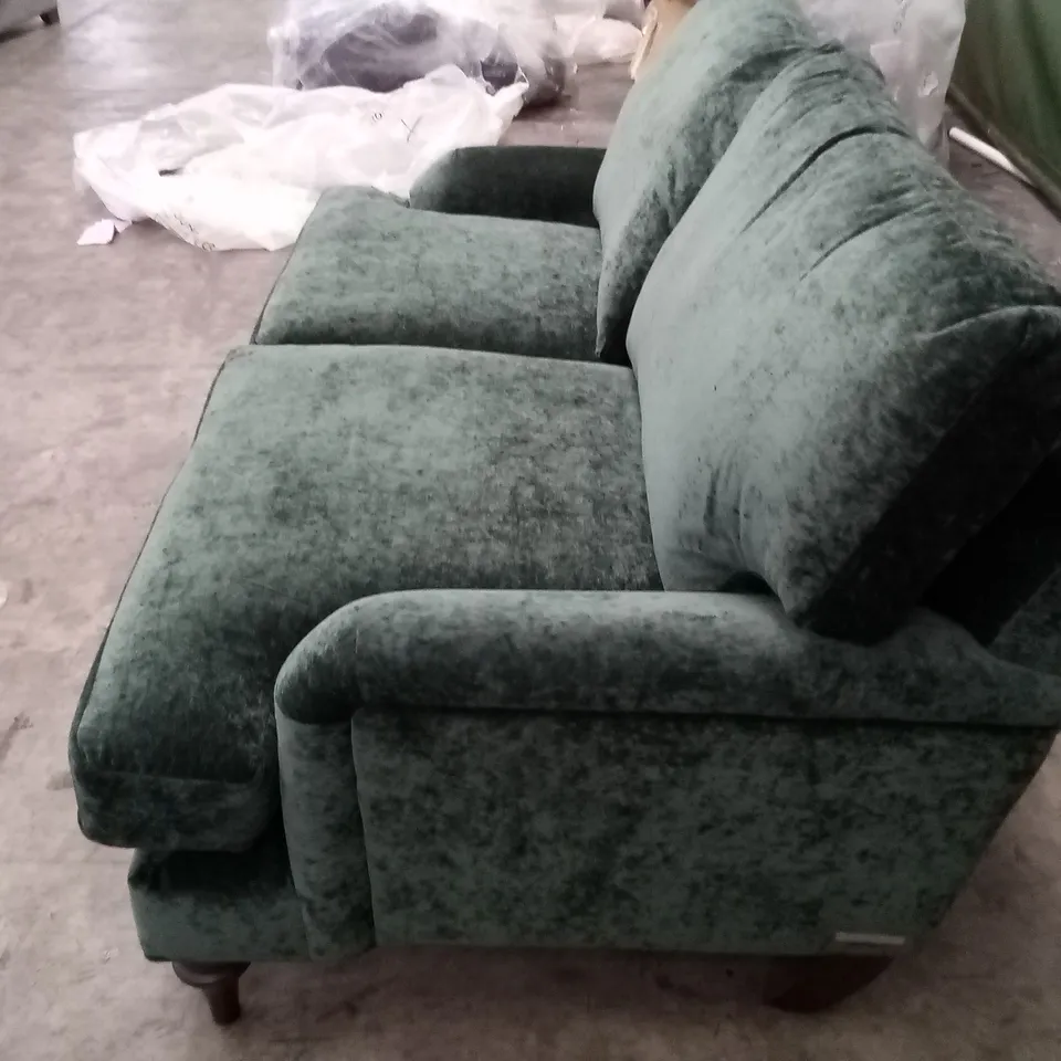 QUALITY THE LOUNGE CO DESIGNER 2 SEATER SOFA - DARK GREEN FABRIC 
