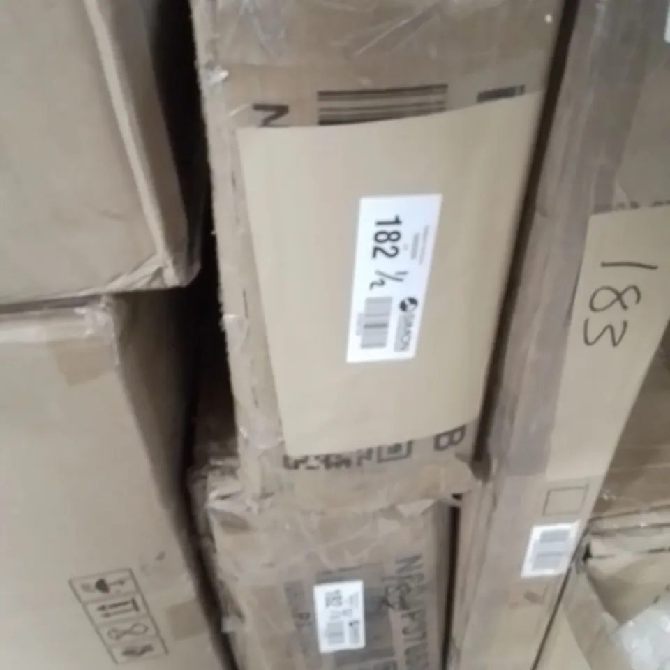 BOXED 4FT6 UPHOLSTERED BED VELVET - BEIGE (2 BOXES)