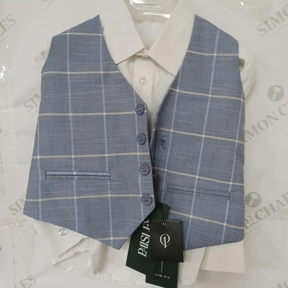 PAISLEY LONDON JAKE BLUE CHECK WAISTCOAT - UK KIDS SIZE 2