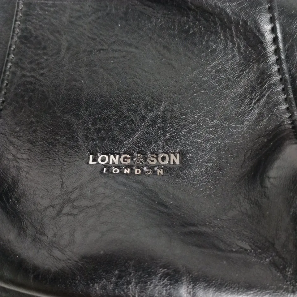 LONG & SON LONDON BLACK LEATHER CROSSBODY BAG