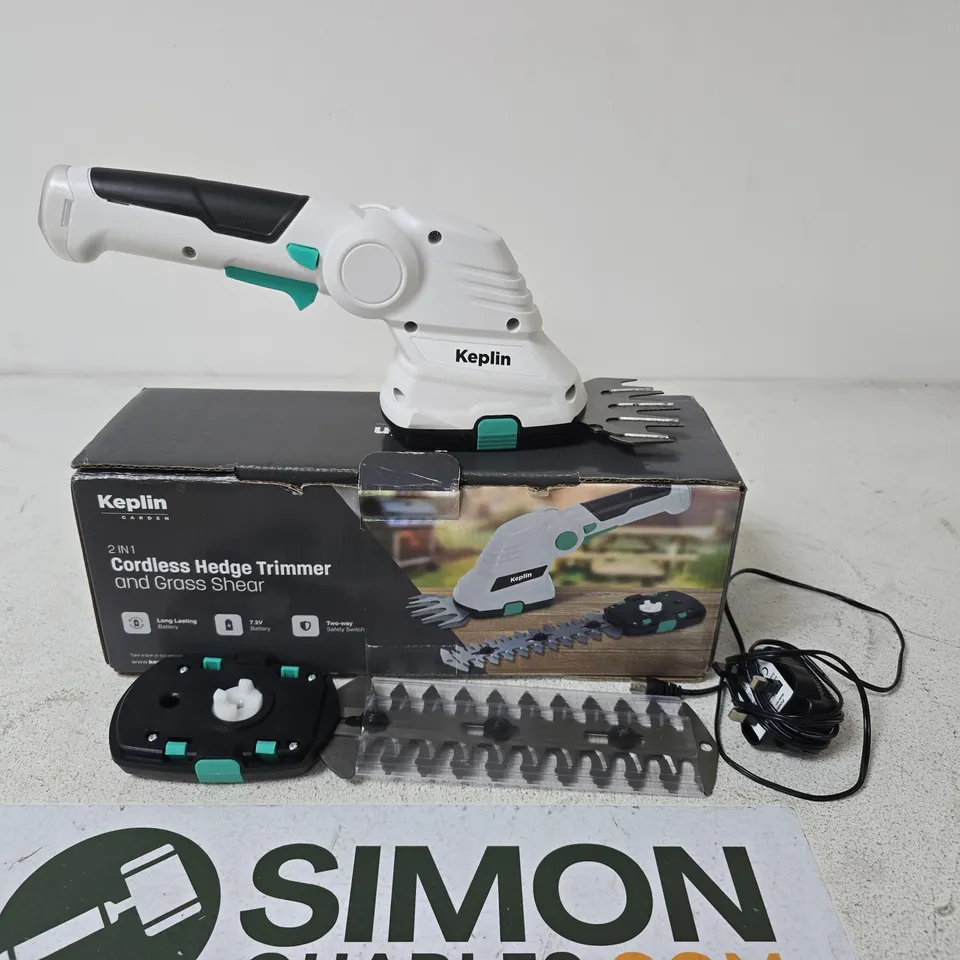 BOXED KEPLIN 2 IN 1 CORDLESS GRASS SHEAR & HEDGE TRIMMER