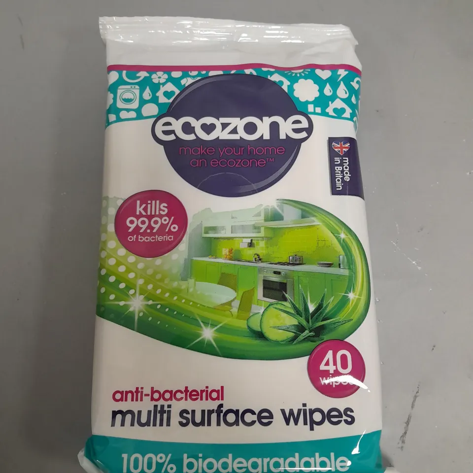 ECOZONE ANTI BACTERIAL MULTI SURFACE WIPES 40 PACK X 8