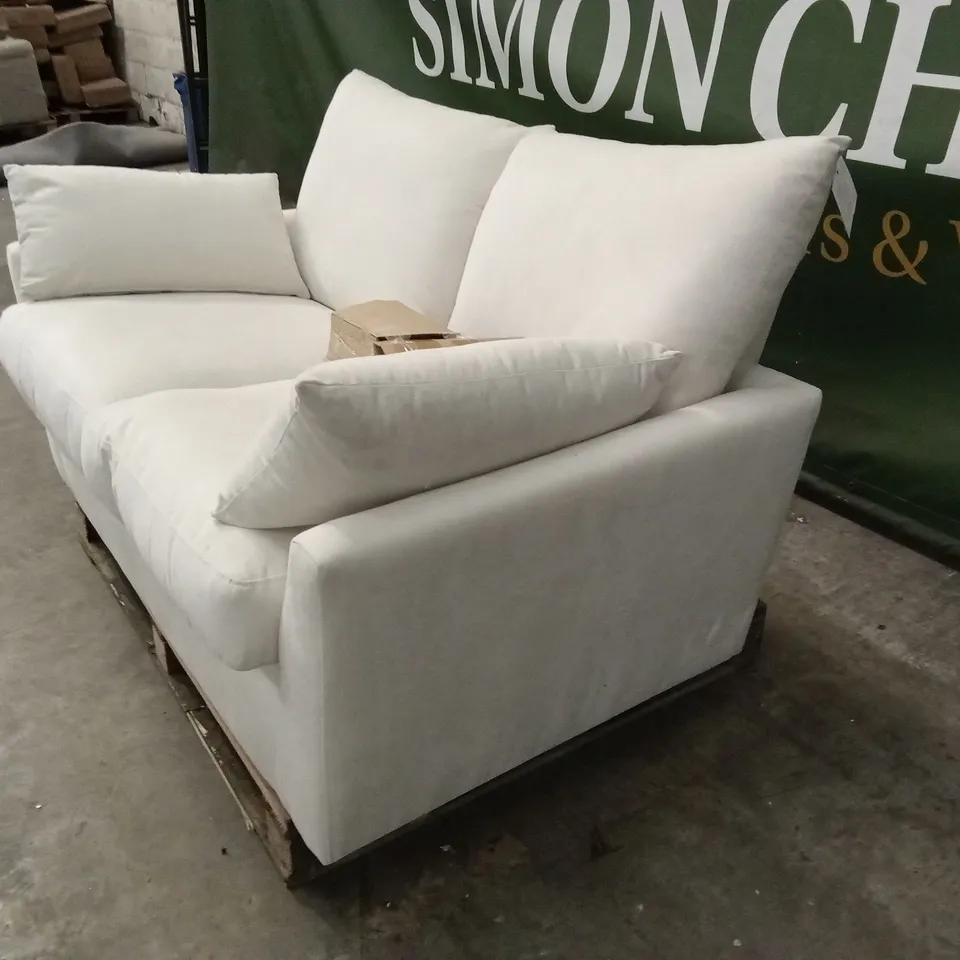 LANGDON 2 SEATER SOFA, CREAM HOUSE PLUSH FABRIC