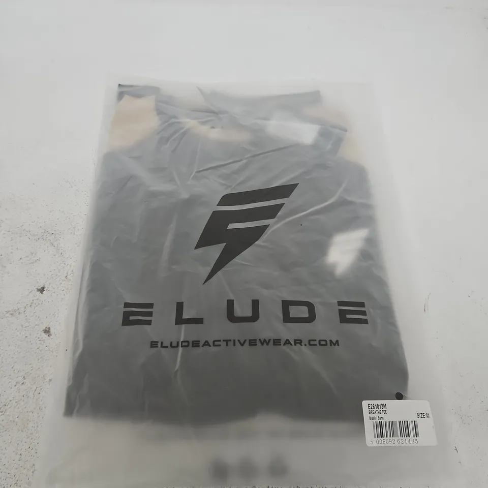 ELUDE ACTIVEWEAR BREATHE TEE – BLACK/SAND, SIZE M