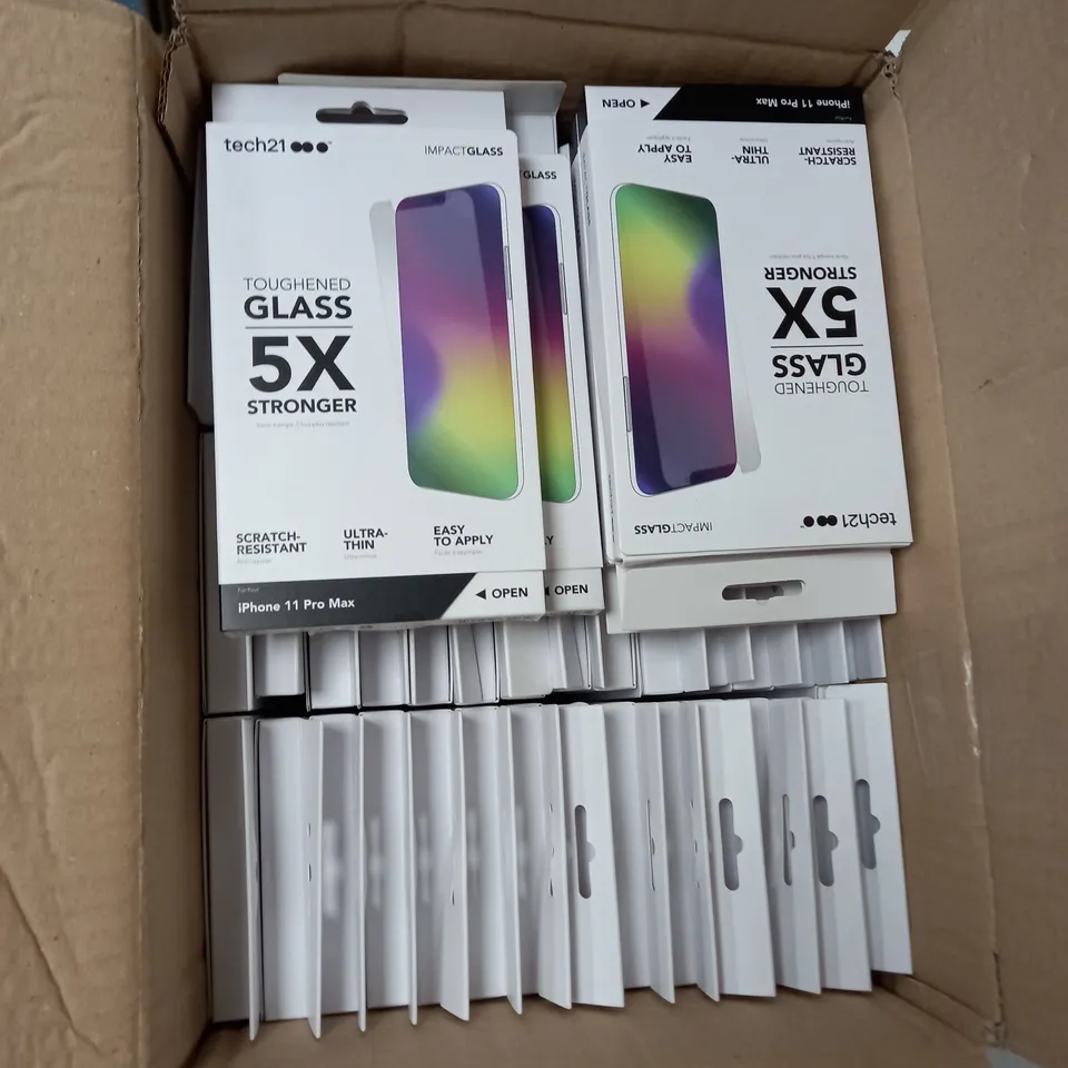 BOX OF IPHONE 11 PRO MAX GLASS SCREEN PROTECTORS 