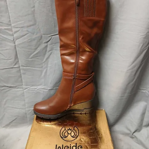 WEIDE WOMEN'S BROWN KNEE-HIGH BOOT – UK 4 (EU 37)