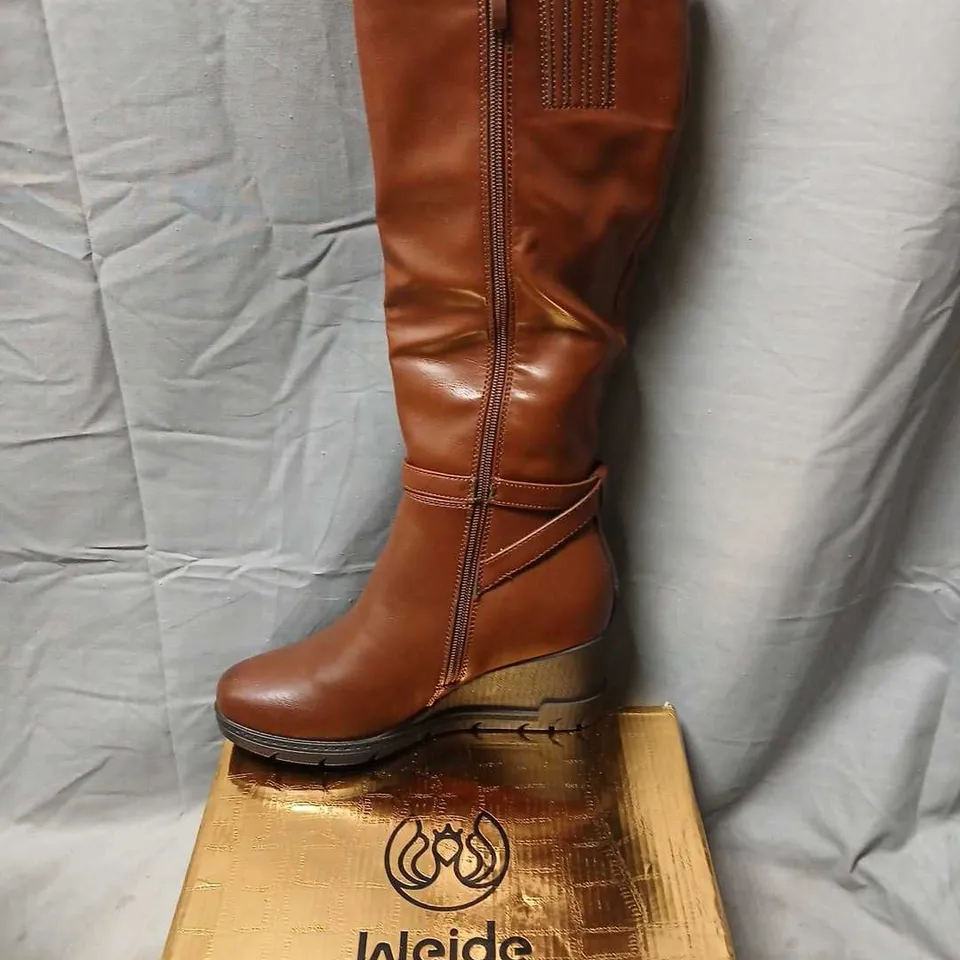 WEIDE WOMEN'S BROWN KNEE-HIGH BOOT – UK 4 (EU 37)