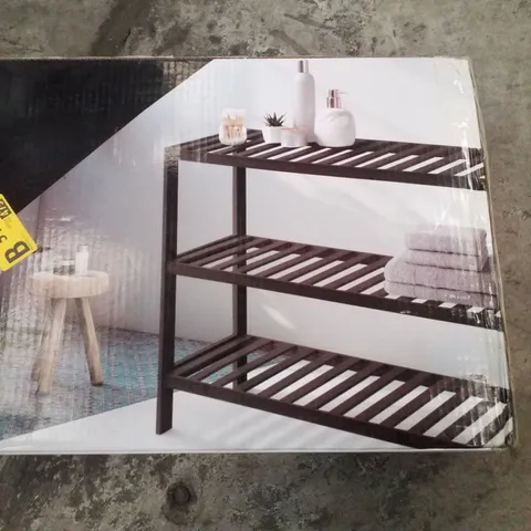 BOXED KEPLIN 3 TIER BAMBOO SHOE RACK - BLACK