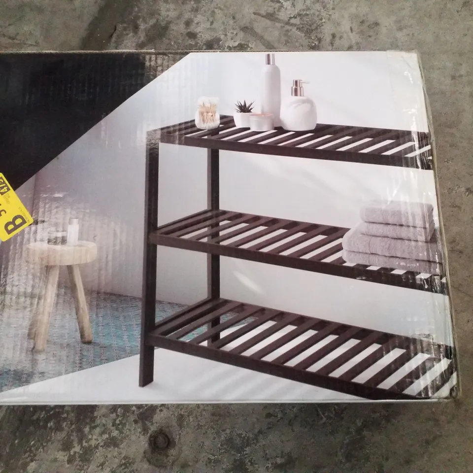 BOXED KEPLIN 3 TIER BAMBOO SHOE RACK - BLACK