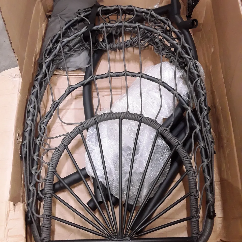 BOXED BLACK HANGING EGG CHAIR 