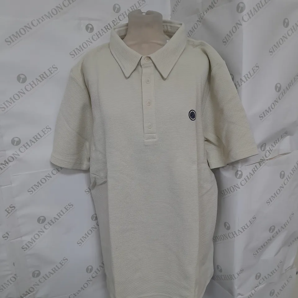 PRETTY GREEN ACQUIESCE TEXTURE POLO IN STONE SIZE XXL RRP £70