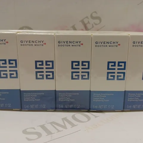 BOX OF APPROX 10 X 5ML GIVENCHY DOCTOR WHITE10 INSTANT PURE BRIGHTENING FOAM
