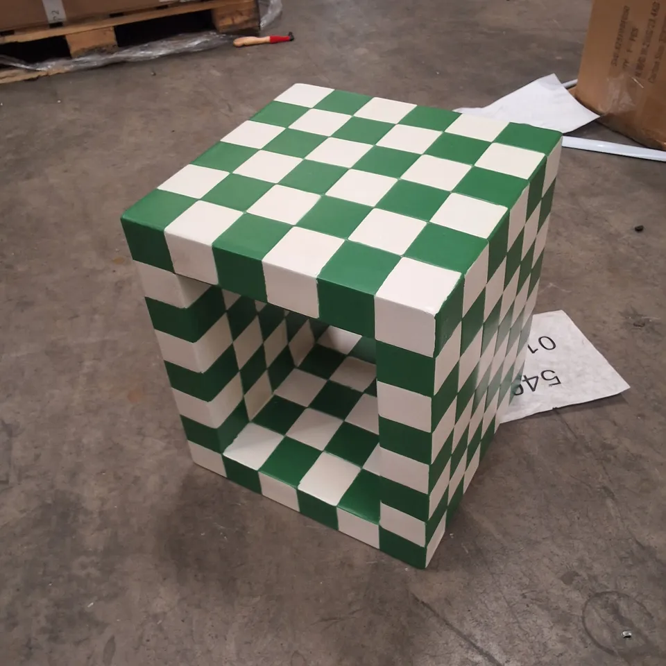 BOXED NEW GEORGE HOME GREEN TILE SIDE TABLE