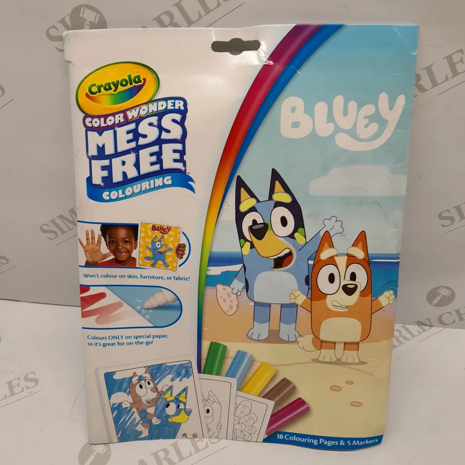 FIVE CRAYOLA BLUEY COLOR WONDER MESS FREE COLOURING 