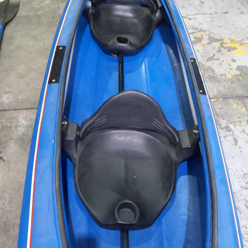 PERCEPTION KIWI 2 TWO PERSON KAYAK WITH TWO BROOKLINE PADDLES, TWO REPLACEMENT COLAPSIBLE PADDLES, PERCEPTION SPRAYDECK AND HANDIRACK INFLATABLE ROOF RACK AND HANDIPUMP PUMP