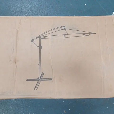 BOXED 9.84 FT PATIO UMBRELLA WITH SIDE POLE IN NAVY BLUE - COLLECTION ONLY