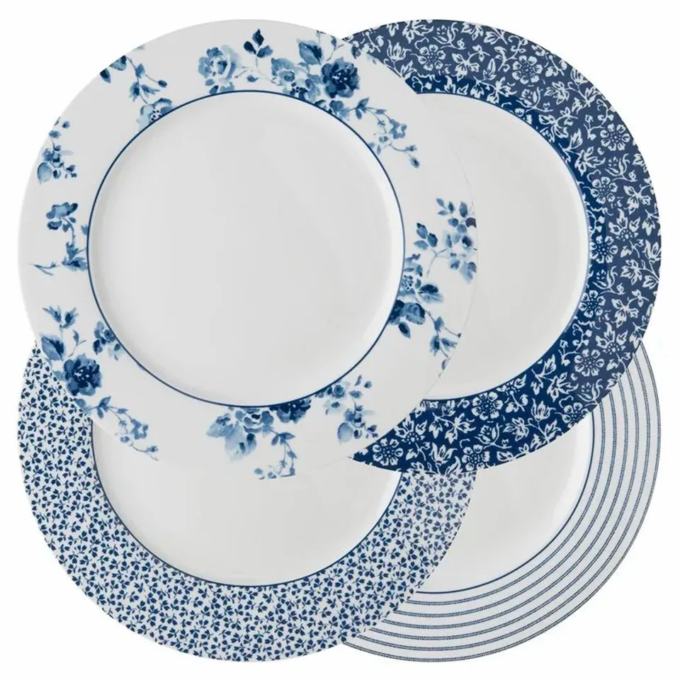 SET4 PLATES 30 MIXED DESIGNS (4 DESIGNS CHINA ROSE 