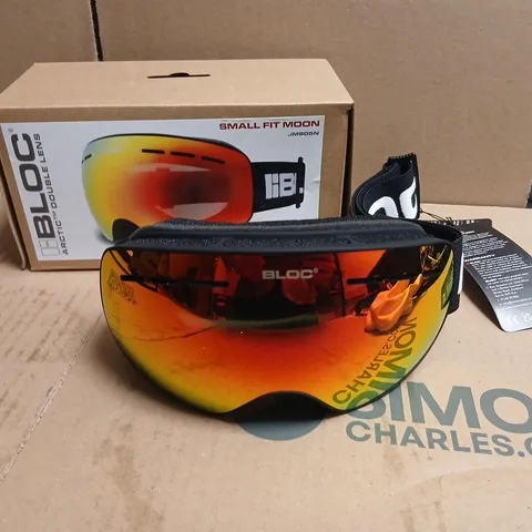 BLOC SNOW GOGGLES – SMALL FIT MOON, ORANGE MIRROR LENS