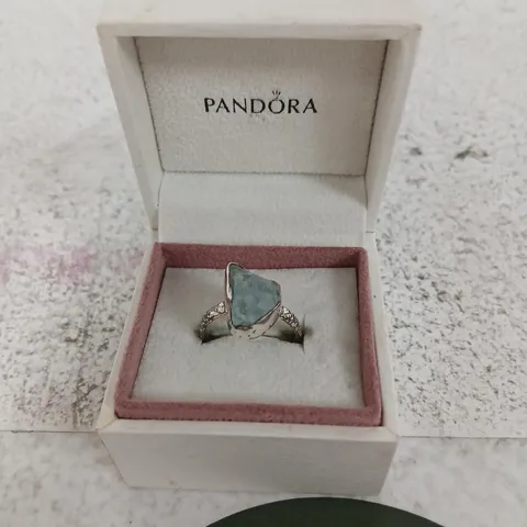 PANDORA RING WITH BLUE STONE – BOXED
