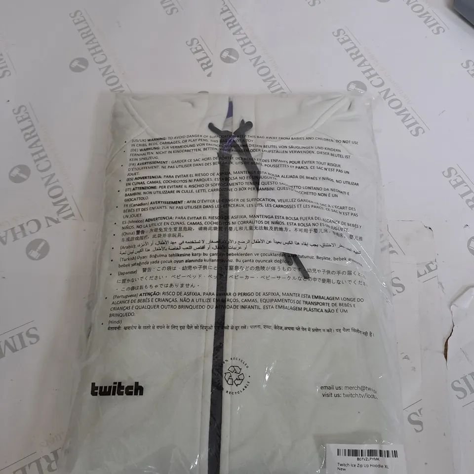 TWITCH ICE ZIP UP HOODIE XL - BAGGED 