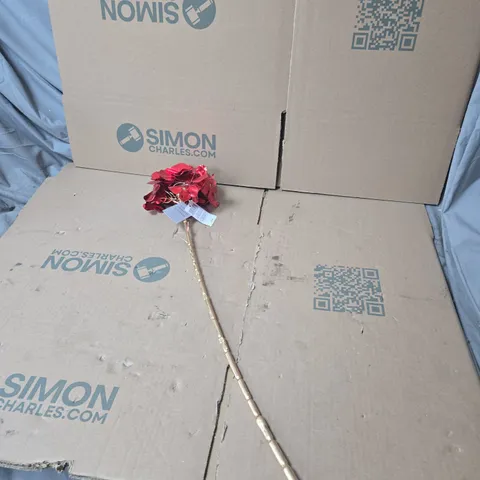 BOX OF APPROXIMATELY 11 X GISELA GRAHAM RED FLOWER DECORATIONS 