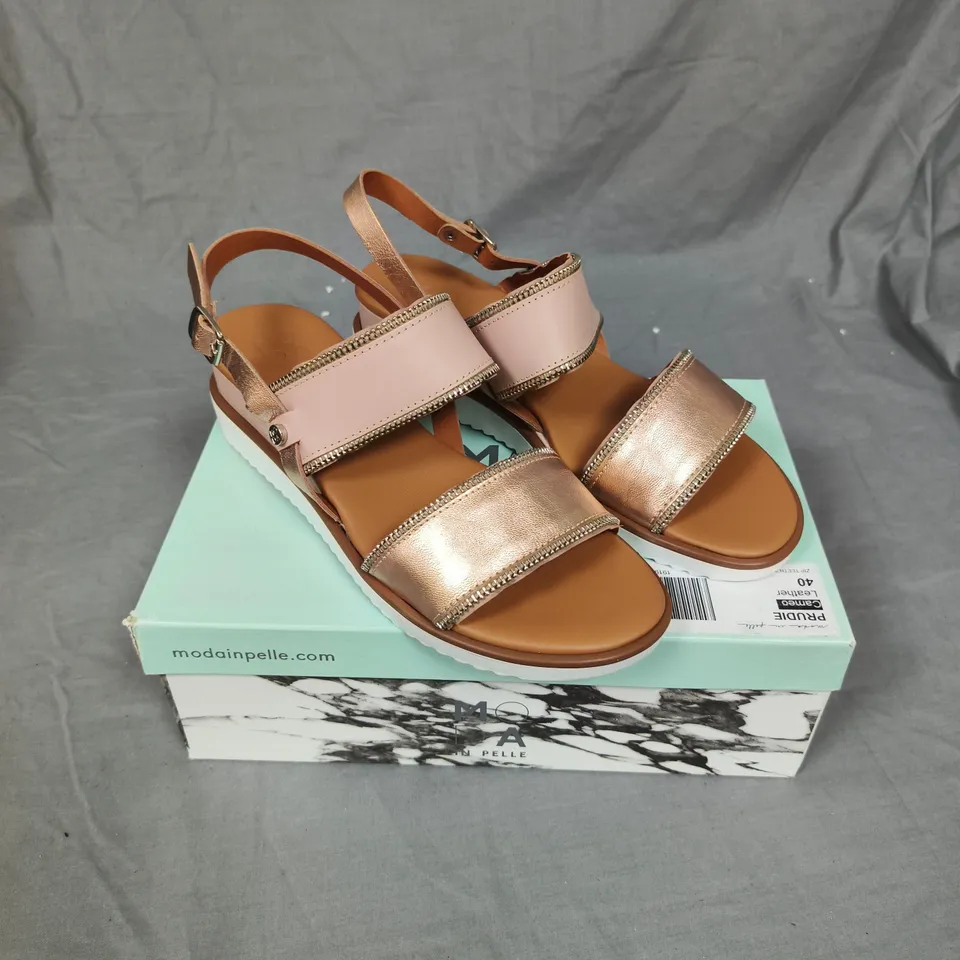 MODA IN PELLE PRUDIE WEDGE SANDALS – ROSE GOLD & PINK - 7