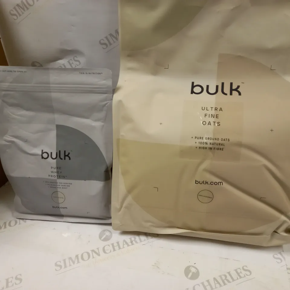 BULK PROTEIN AND GROUND OATS  2 ITEMS 