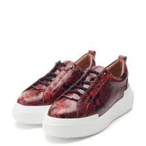 MODA IN PELLE BERNADETTA ORANGE SNAKE PRINT HIDDEN GHILLIE LACE TRAINERS SIZE 40