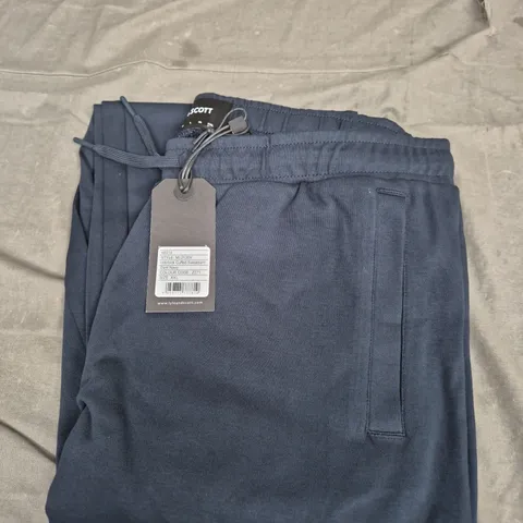 LYLE & SCOTT INTERLOCK CUFFED SWEATPANTS - DARK NAVY - SIZE XXL