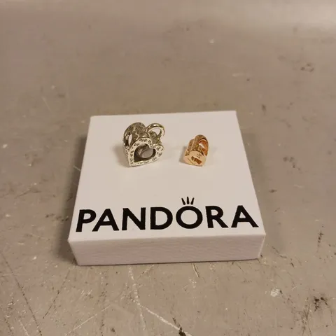 PANDORA BIMATERIAL SEPARABLE HEART PADLOCK CHARM