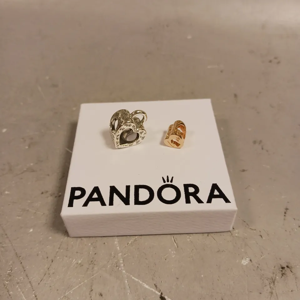 PANDORA BIMATERIAL SEPARABLE HEART PADLOCK CHARM