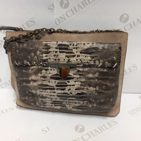 LANVIN VERMILLION MINIPOP LAMBSKIN PATCHWORK BAG