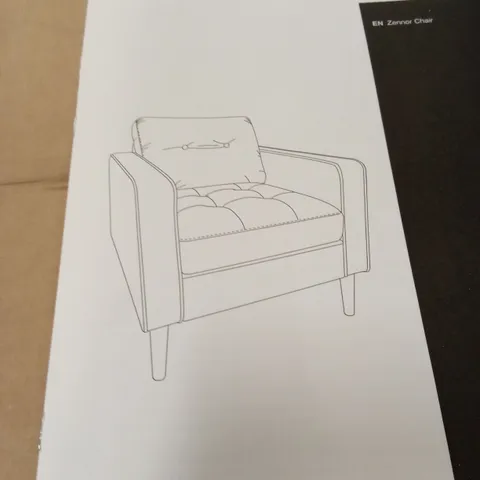 BOXED ZENNOR LIGHT GREY LINEN EFFECT CHAIR