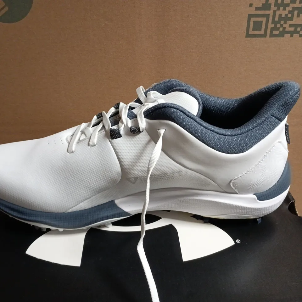 UNDER ARMOUR UA DRIVE PRO WIDE GOLF SHOES – MEN'S UK 10 WHITE/NAVY