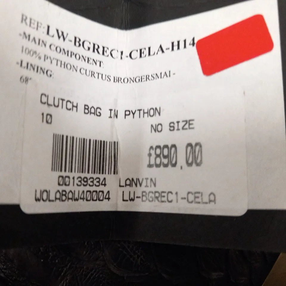 LANVIN PARIS CLUTCH BAG IN PYTHON