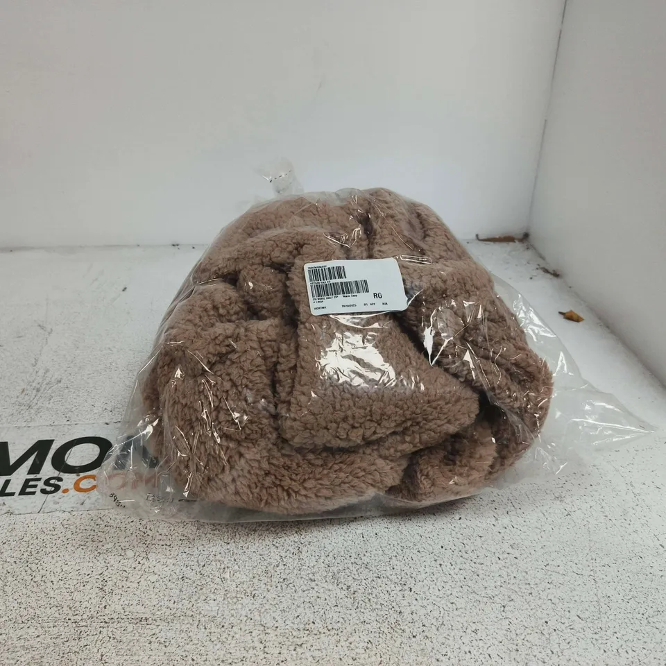COZEE HOME BORG HALF ZIP WARM TAUPE LARGE