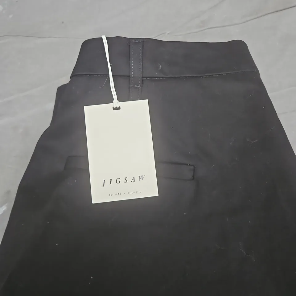 JIGSAW NEVIS COTTON CHINO TROUSERS – BLACK, UK 10
